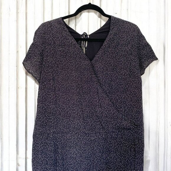 LOFT Plus Size Short Sleeve Jumpsuit Black & White Dot Print Fully Lined Size 20 - Picture 2 of 6